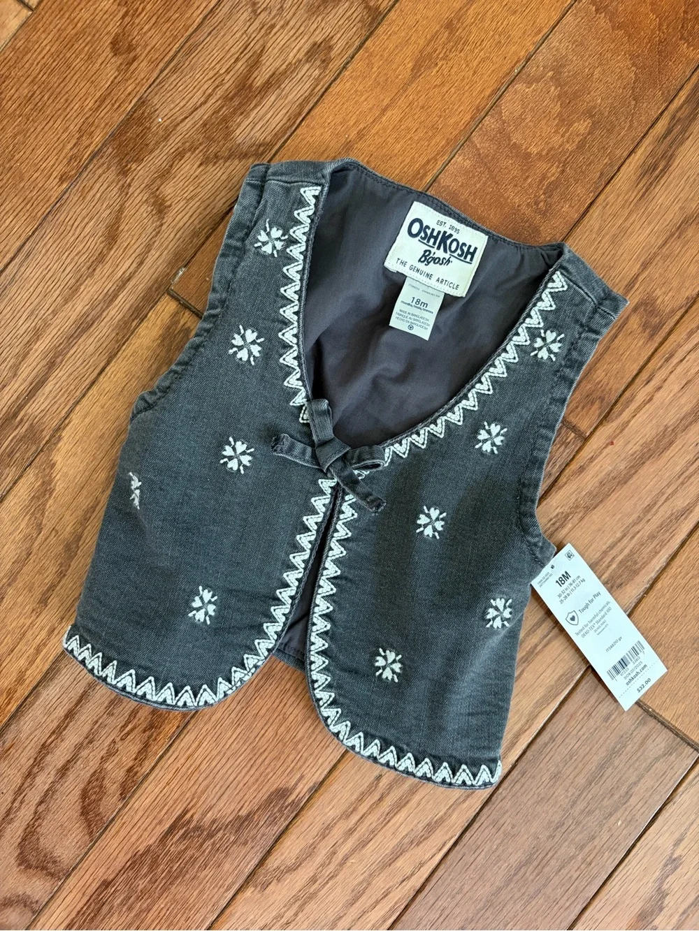 OshKosh B'gosh Dark Gray Embroidered Toddler Vest